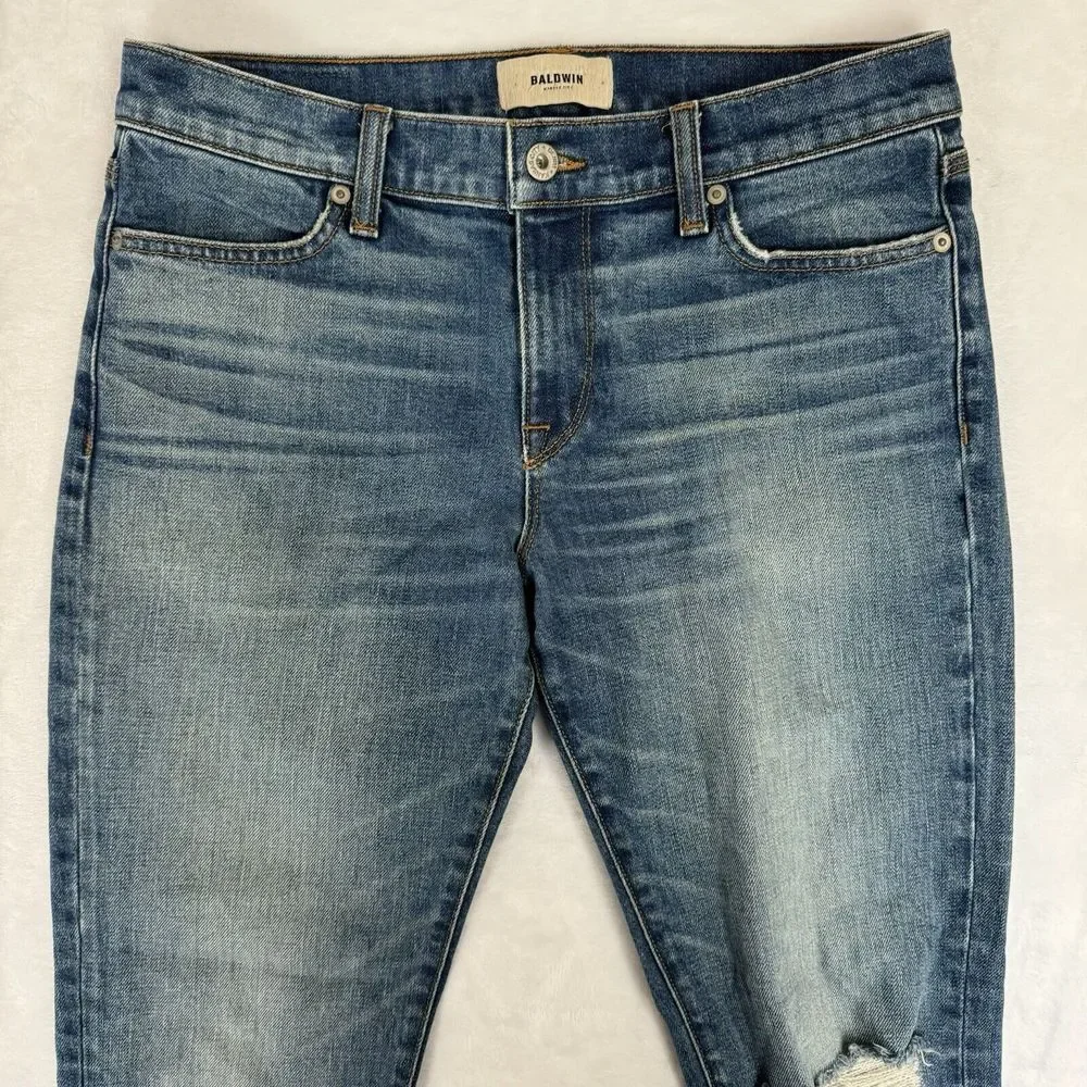 Baldwin Kansas‎ City Kennedy Low Rise Boyfriend Jeans Size 27 Distressed Cuffed